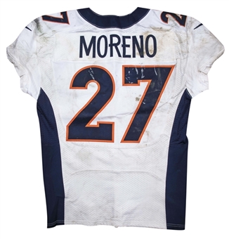 2012 Knowshon Moreno Game Used Denver Broncos Road Jersey Photo Matched To 12/6/2012 (Broncos COA)